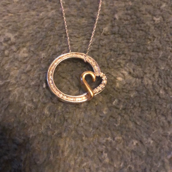 Gold silver and diamond necklace - Picture 3 of 6